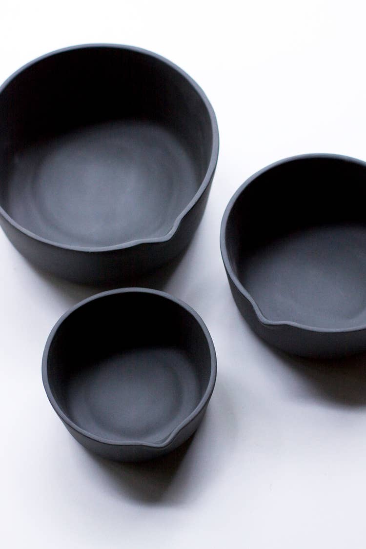 Enzo Black Ceramic Fluted Nesting Measuring Cups - World Market