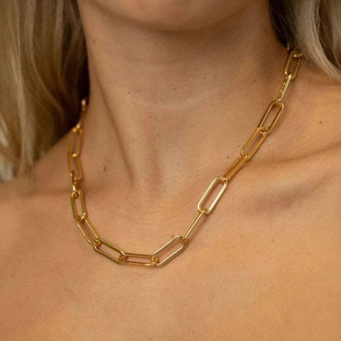 Chunky Paperclip Chain Link Necklace