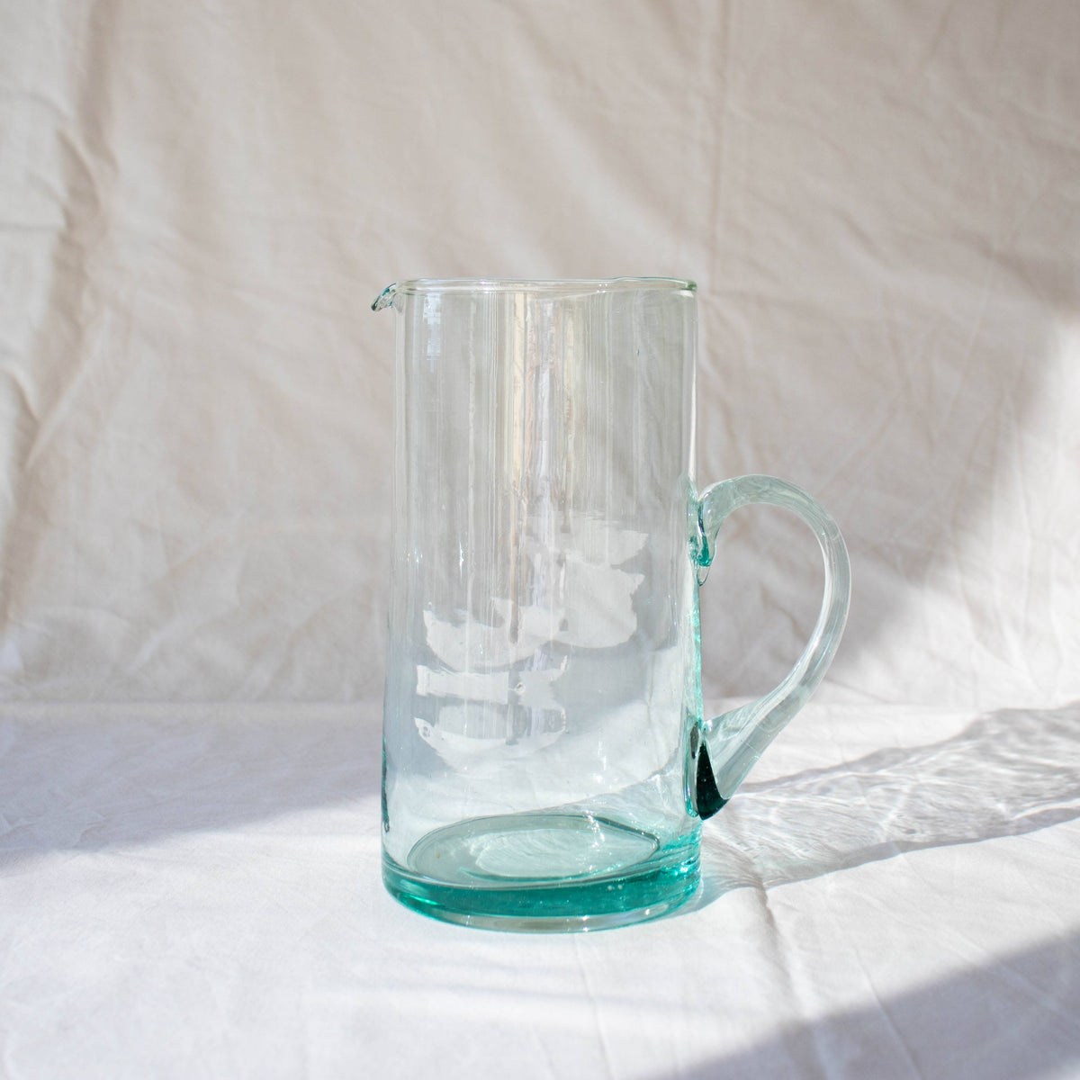 Hand Blown Pitcher with Handle, Clear – Casablanca Market